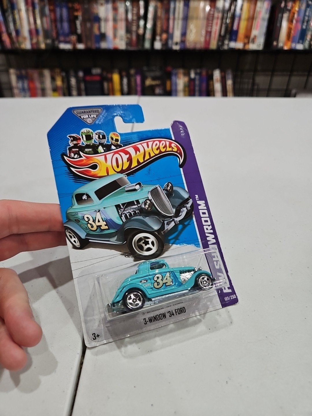 Hot Wheels 2013,3- Window '34 Ford #189,HW Showroom hot rod,X1840,Blue,Metal,Car