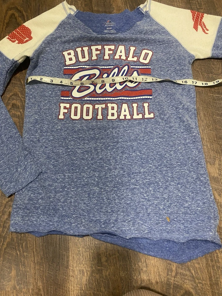 Sudadera pequeña para mujer fuera del hombro Buffalo Bills azul marino Foto 4 de 4