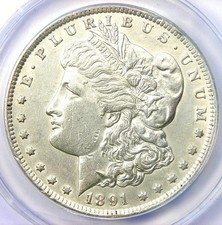 1891-CC Morgan Dollar $1 Carson City Rare Coin - Certified ANACS AU55 Details