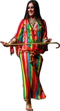 Rainbow Multi-colours Folklore belly dance dress, Handmade dance Galabia, Abaya