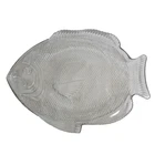 Vintage Anchor Hocking Oven Proof Large Glass Fish Shape Platter 15"x11" USA