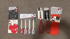 Disney Mickey Minnie Kitchen Gift Set Scrubber Spatula Whisk Gloves Red Gray