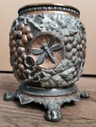 Antique Victorian Oil Kerosene Lamp Metal Base Insects and Grapes — photo 4