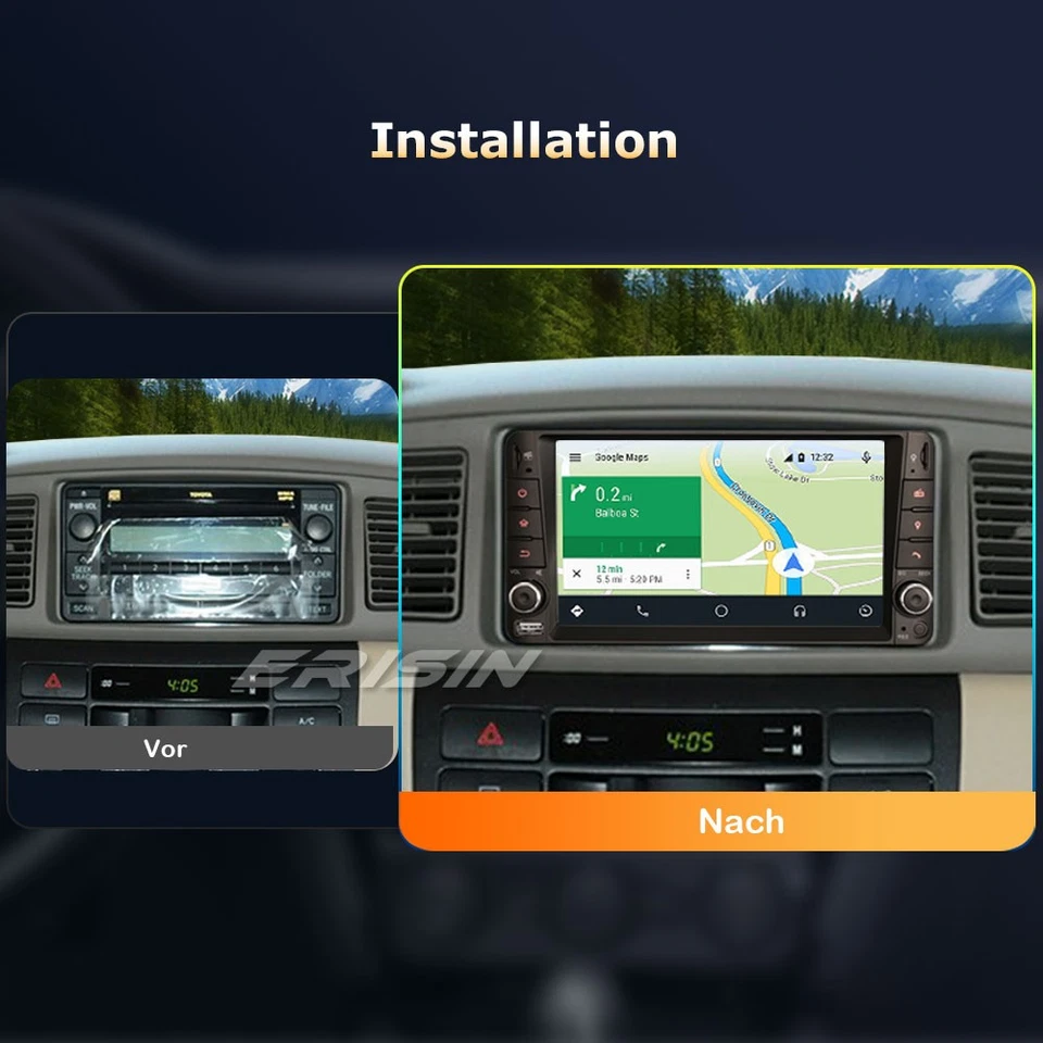 4GB+64GB Android 14 DAB+ Autoradio Navi Carplay Toyota RAV4 Prado Corolla Hilux - Bild 3 von 4