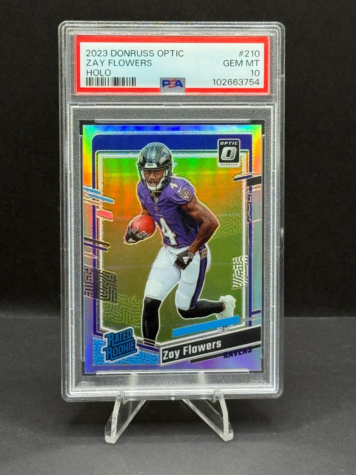 2023 Donruss Optic Zay Flowers Holo #210 PSA GEM10