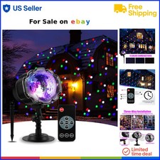 Christmas Snowfall Light Projector Color Snow Spots Remote Control Holiday Decor