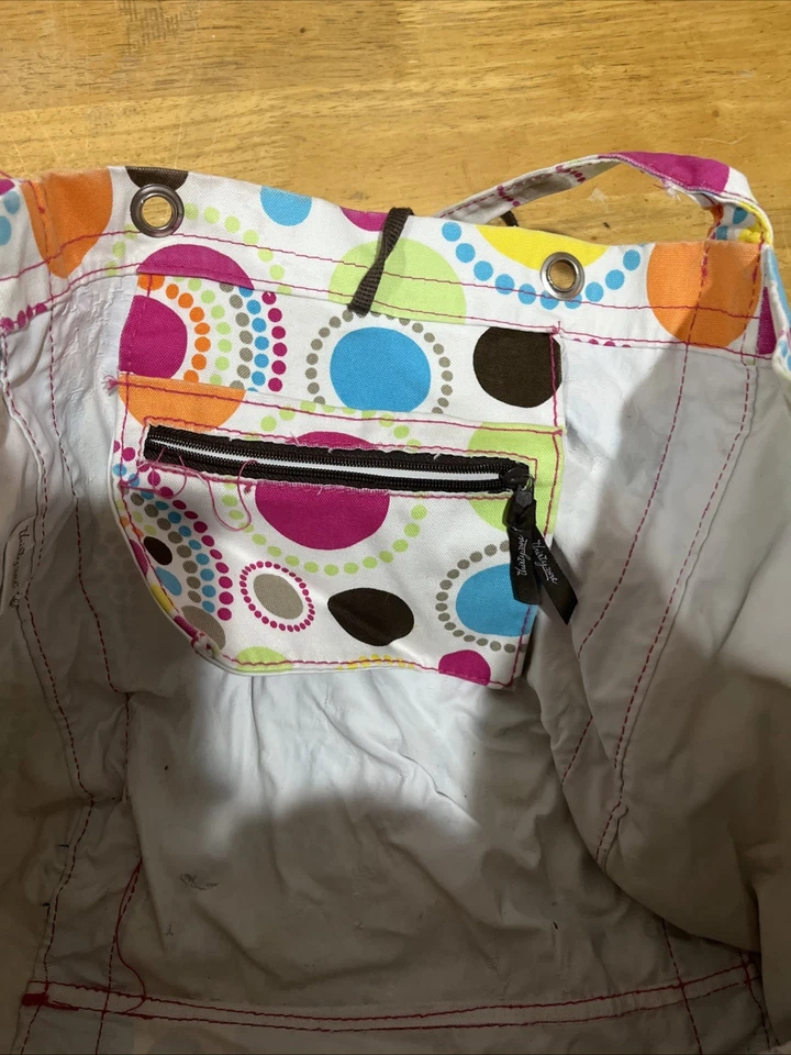 Thirty One Large Canvas Tote Travel Bag Medallion Citrus Circle Dot Weekender - Image 4 of 4