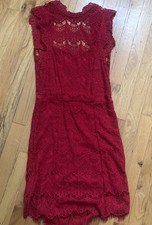 NWT Free People Bodycon Lace Mini Dress Red Small