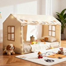 Twin Bed Tent for Kids, Princess Bed Canopy Playhouse with Star Lights, Breat...