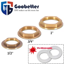 Brass Flanged Backnut 1/2" 3/4" 1" BSP For Basin Taps Fits 20/25/32mm Thread Nut