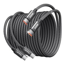 240W USB C to USB C Cable 10Ft, 2-Pack, Super Fast Charging Type C Charger Cord