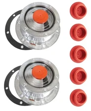 2 of Trailer Hub Cap w/ Hub Cap Rubber Plug 1-1/8" Replaces Stemco 343-4009