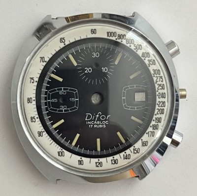UNSER STAHLGEHÄUSE + ZIFFERBLATT UHR CHRONOGRAPH DIFOR @ CHRONO CASE @ VALJOUX 7765