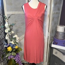 Calvin Klein Womens Sz 8 Coral Twist Front Sleeveless Soft Fitted  Dress NWT!