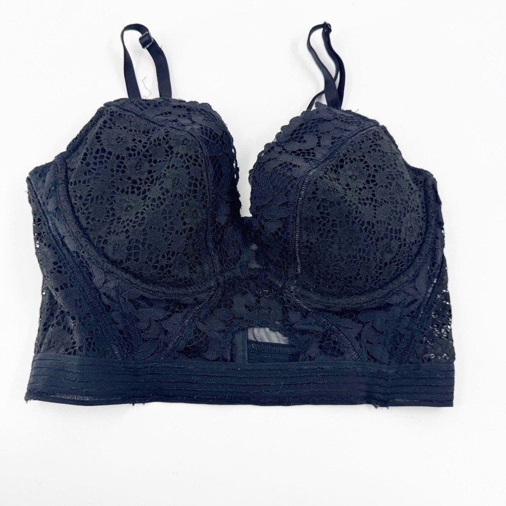 ✅ VICTORIA'S SECRET VERY SEXY LINED PLUNGE BRA LACE SIZE 32D BLACK