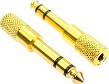 2 Pack Headphone Jack Adapter, 6.35Mm Male 1/4 Inch to 3.5Mm Female 1/8 Inch Ada