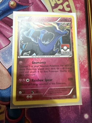 Pokemon TCG Xerneas 81/114 League Promo Reverse Holo XY Steam Siege Card LP