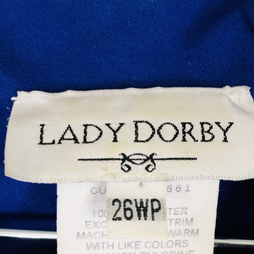 Lady Dorby Suit Womens 26WP Blue Skirt Two Piece Short Sleeve Embroidered Floral - Picture 3 of 24