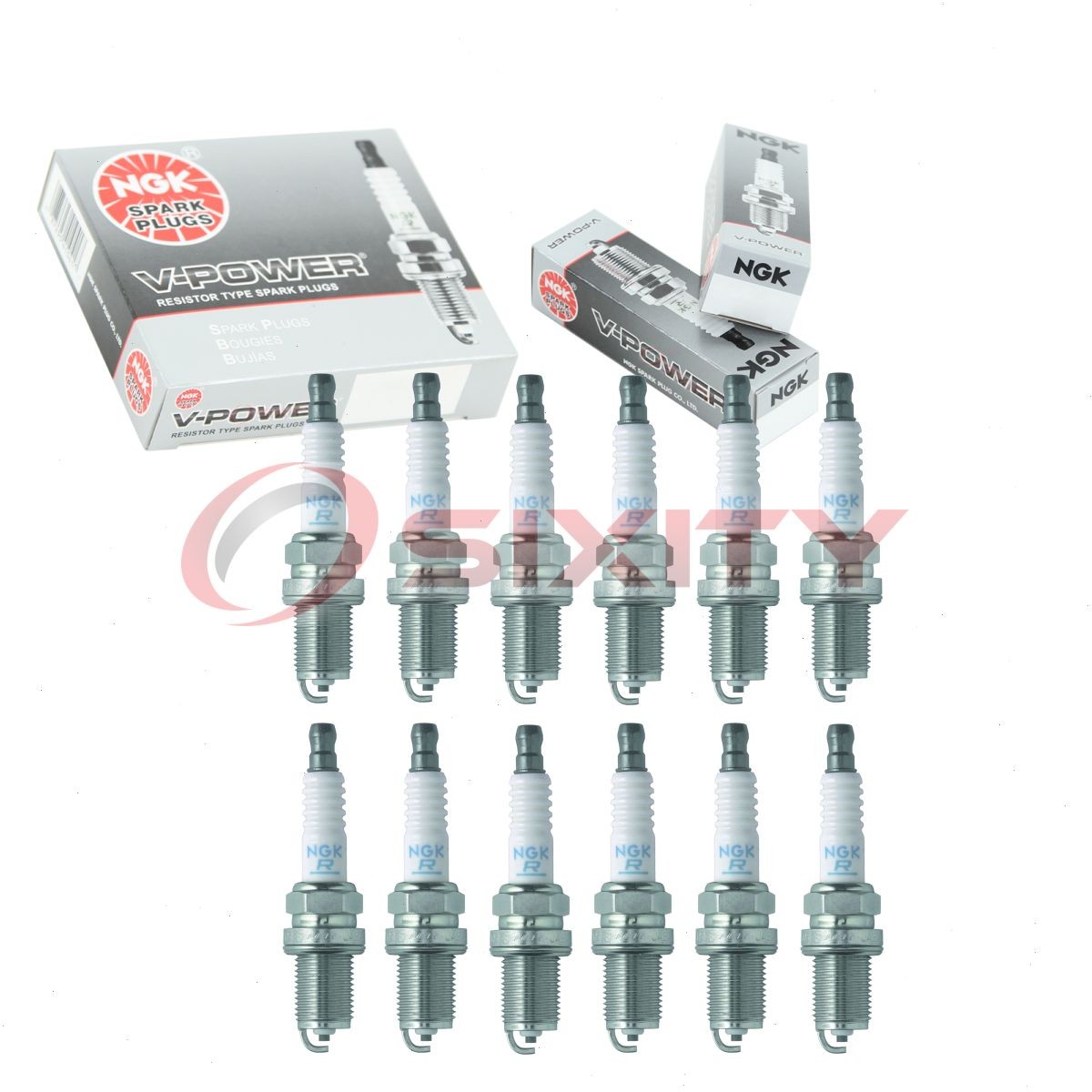 12 pcs NGK V-Power Spark Plugs for 1998-2001 BMW 750iL 5.4L V12 - Engine Kit cf