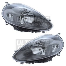 Headlights Fits Fiat Punto Evo Hatchback 2009-2012 Black Inner Headlamps 1 Pair