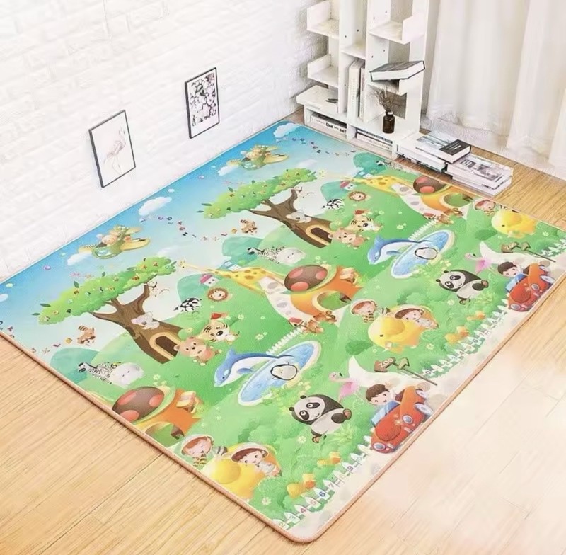 Multicolor Animal Print Foldable Square Foam Floor Playmat for Baby Toddler