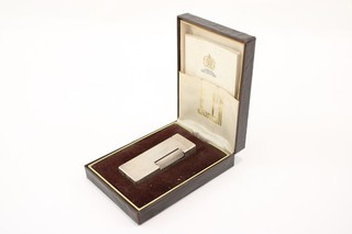 Dunhill Rollagas Pocket Lighter Boxed Silver Plate Good Spark