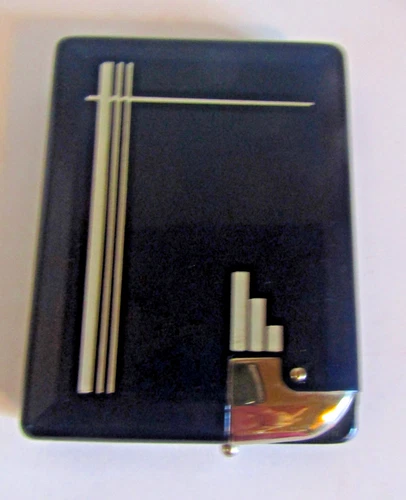 Art deco Vintage Cigarette Case with Lighter Magic Case