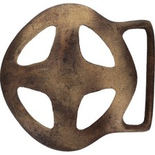 Brass Duncan Laurie Abstract Art Handmade Modernist 1970s Vintage Belt Buckle