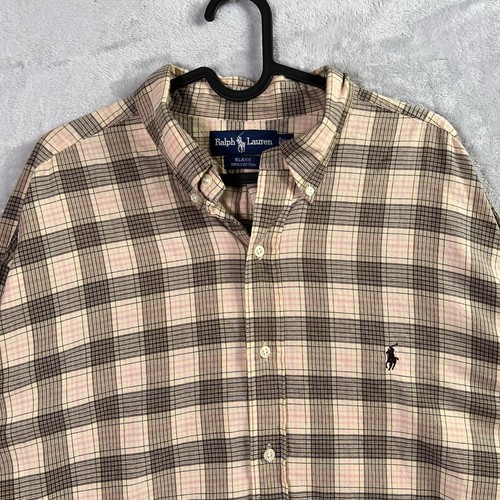 Ralph Lauren Men's Button Up Blake Shirt Size XL Brown Plaid Print 100% Cotton - Picture 5 of 13