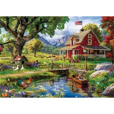 1000 Piece Puzzle for Adults - Country Clubhouse 28 inches by 20