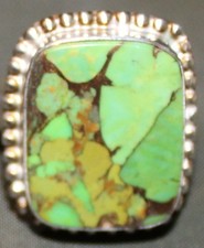 Green Turquoise Sterling Ring 6.50