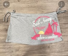 "RARE" ABERCROMBIE  FITCH TIE SIDES SAIL AWAY LOGO MINI SKIRT STRETCH L/XL