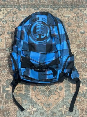 Element Mohave Skateboard Backpack Blue Black Plaid Bag RN105945 PO C831PS Y2K