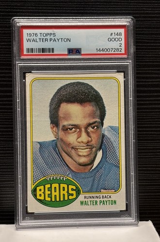 WALTER PAYTON ROOKIE PSA 2 1976 TOPPS CHICAGO BEARS VINTAGE COLLECTOR CARD #148