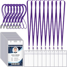 Marspark 100 Pcs Name Tag Lanyards with ID Holder Lanyards for ID Badges Reseala