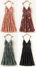Women Ulla Johnson Cotton V-neck Flare Slip Midi Dress