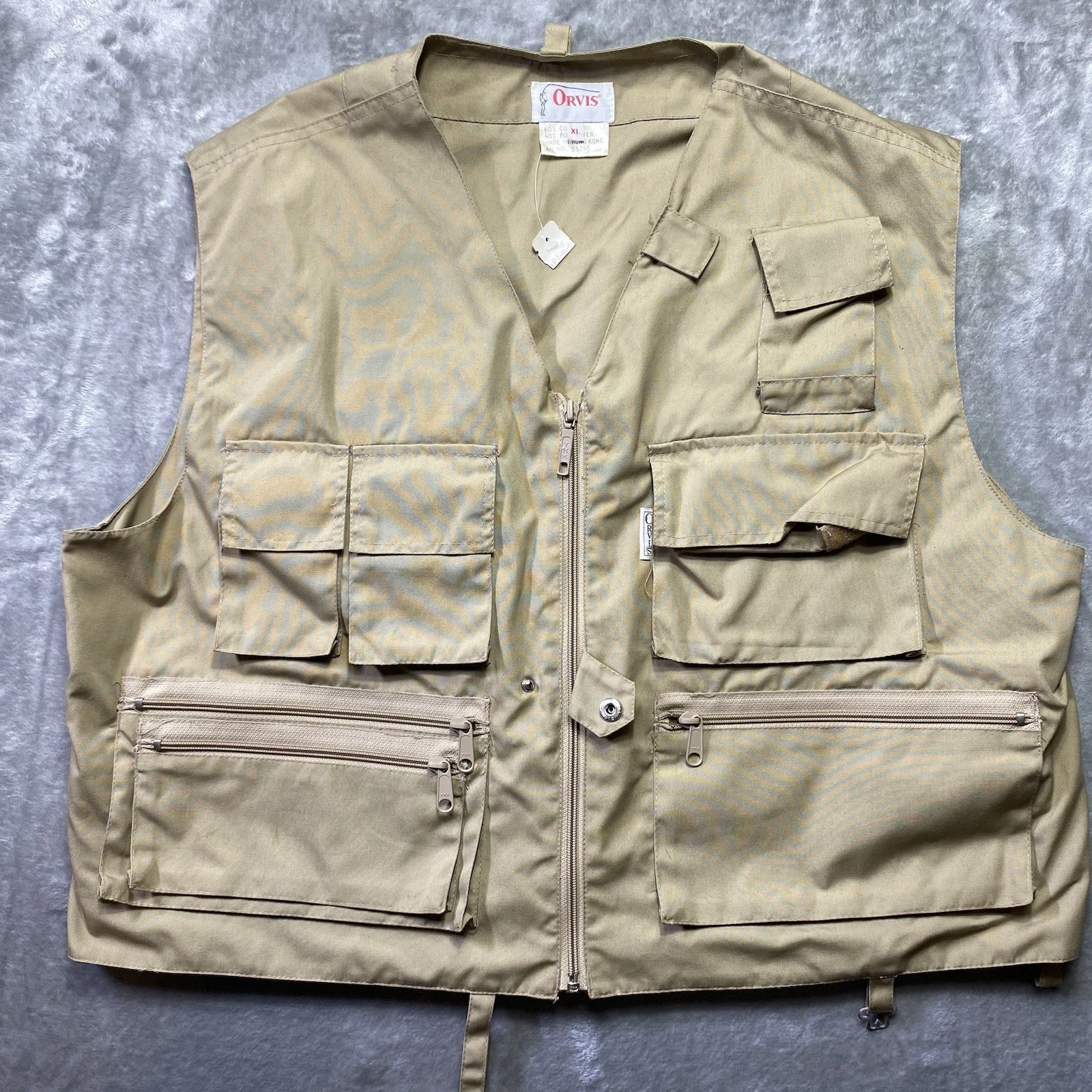 VTG NOS 90s ORVIS Mens XL Full Zip Fly Fishing Wading Vest Hong Kong Pockets