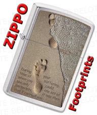 Zippo Footprint in Sand Chrome Windproof Lighter 28180