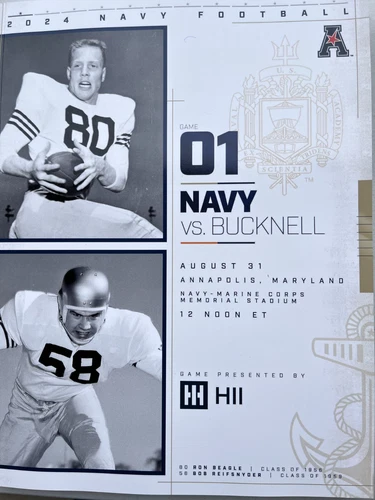 2024 OFFICIAL NAVY VS. BUCKNELL FOOTBALL GAMEDAY NCAA PROGRAM - Picture 1 of 1