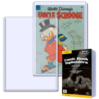 10 BCW Golden Age Comic Book Hard Plastic Topload Holders Rigid Book Protector