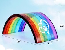 NIB Rainbow Bridge Fused Glass 3D Colorful Bridge