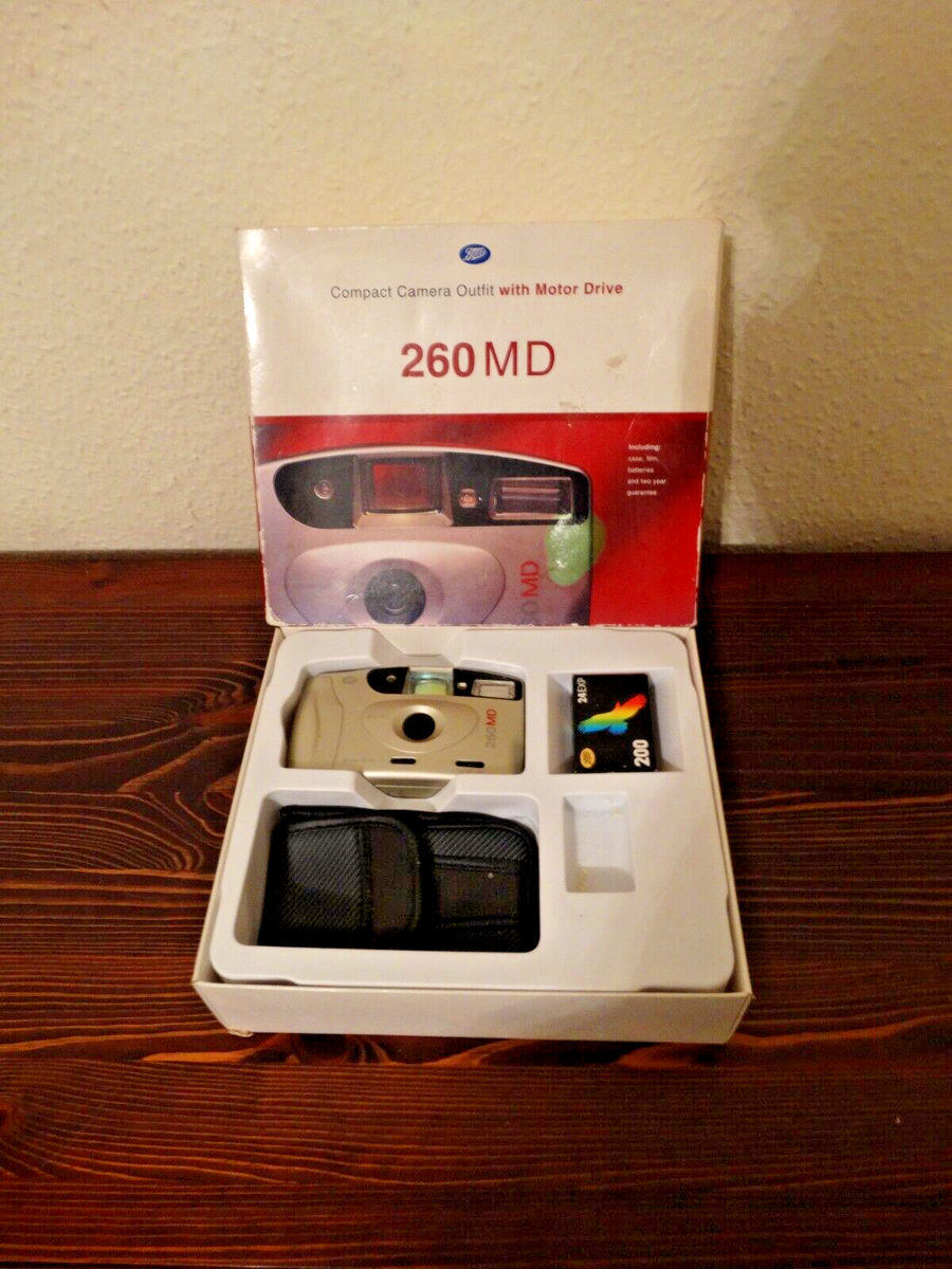 Vintage 90`s 260 MD Compact Camera Original Box Boots No Batteries