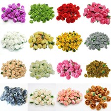 50/200X Artificial Fake Rose Flower Heads Silk Bulk Bouquet Wedding Party Decor