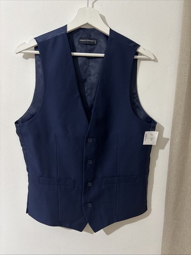 French Connection Mens Waistcoat Medium Blue Suit Vest Evening Wedding Formal