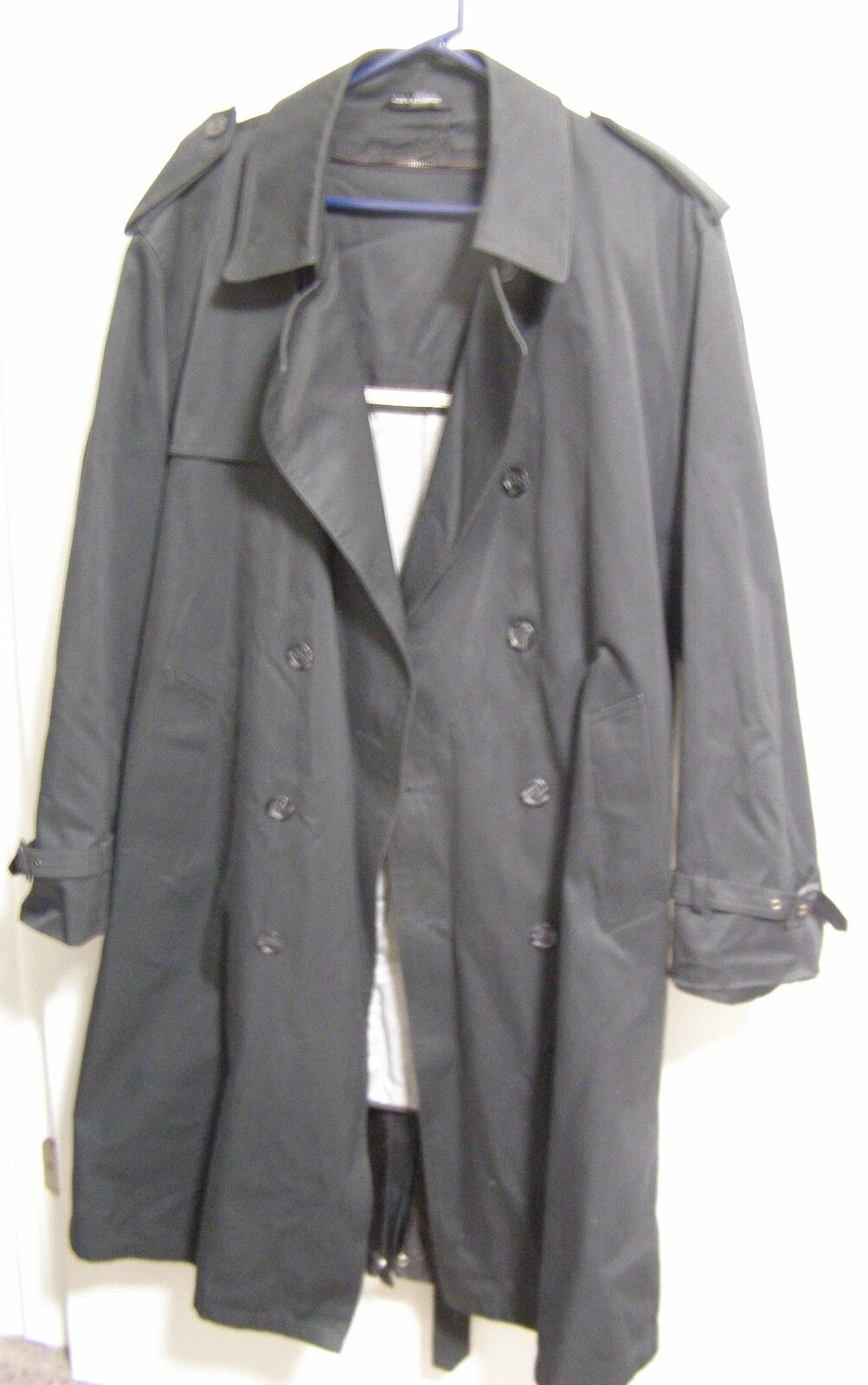 DiBenedetto Lined Overcoat Cotton/Poly Shell Black Size 46 Trenchcoat