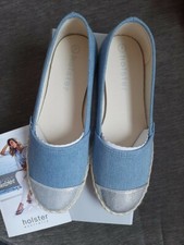  NEW Holster Stellar chambray and silver slip on canvas shoes