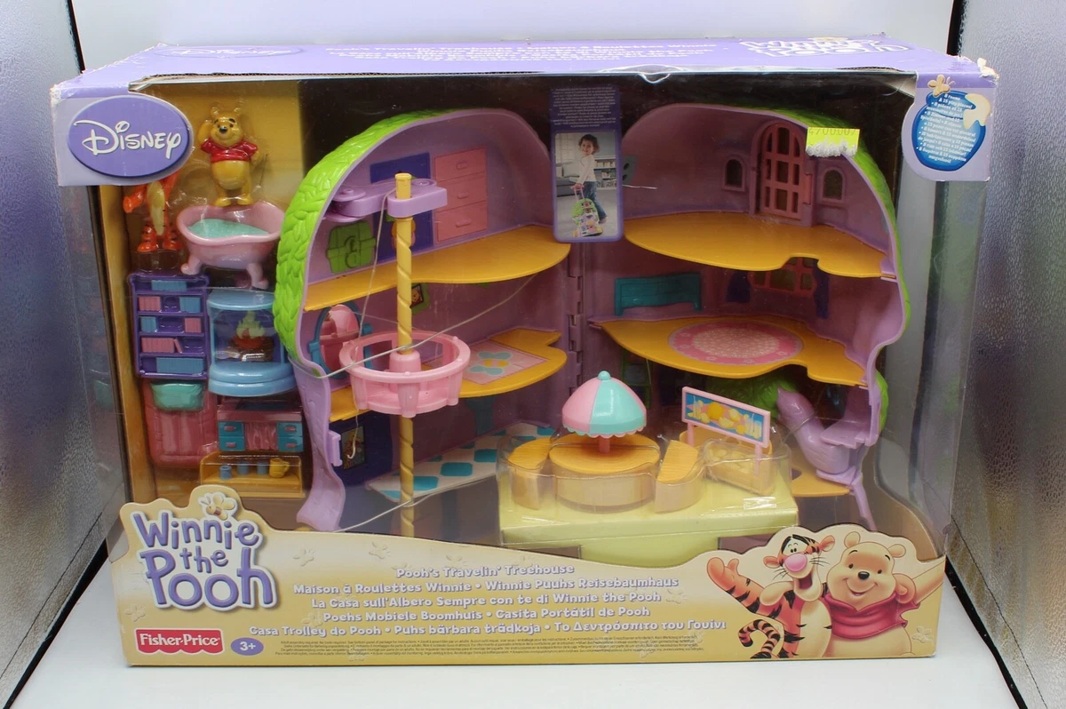 Vintage Disney Winnie The Pooh Travelin Tree House Play Set Fisher Price NIB