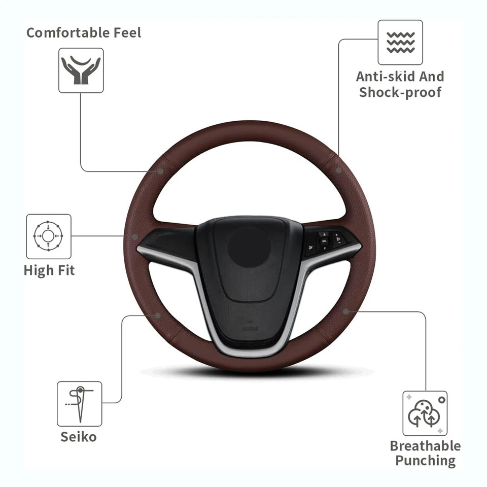 Cubierta de volante para Buick 2012 Verano costura a mano envoltura de cuero Foto 2 de 4