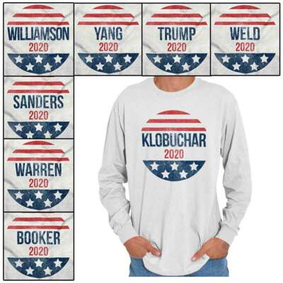 Cory Booker Campaign President US Vote Button Long Sleeve Tshirt Tee for Adults