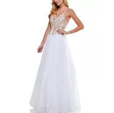 Say Yes to the Prom Embellished Open Back Gown Size 5